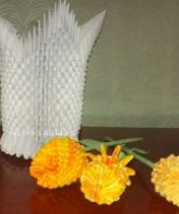 цветы и ваза-оригами