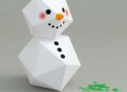 снеговик из бумаги, бумажный снеговик